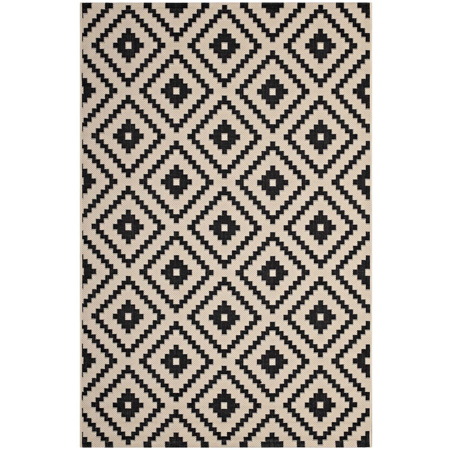 Perplex Geometric Diamond Trellis 9x12 Indoor and Outdoor Area Rug
