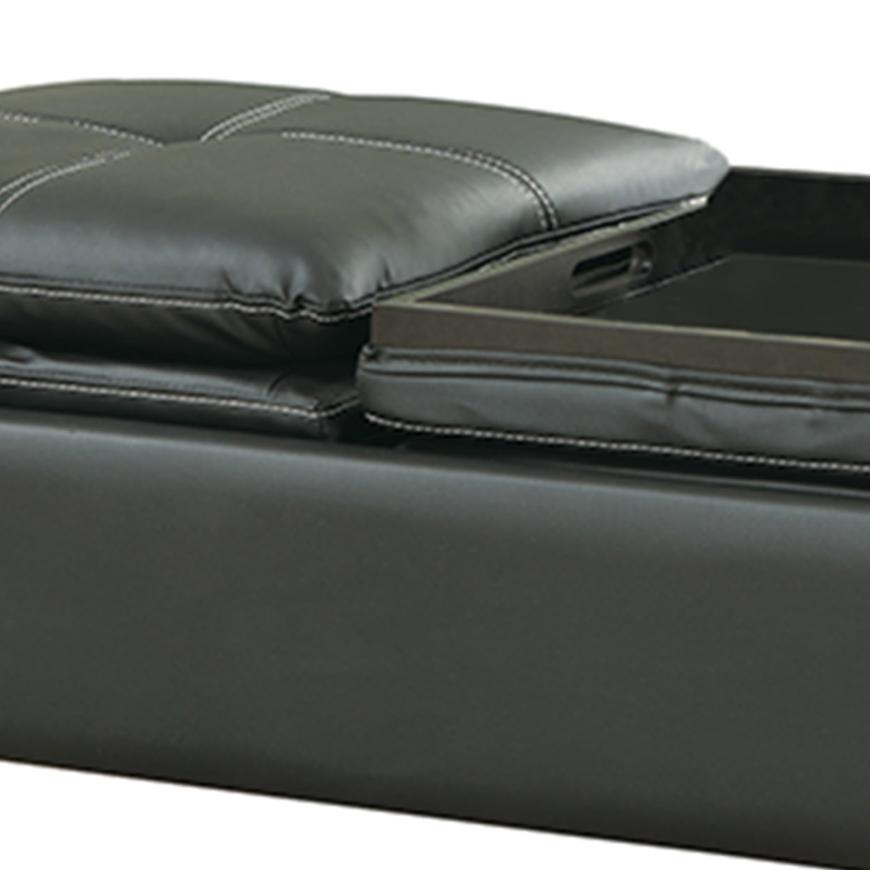 Dilleston Storage Ottoman with Removable Trays Black