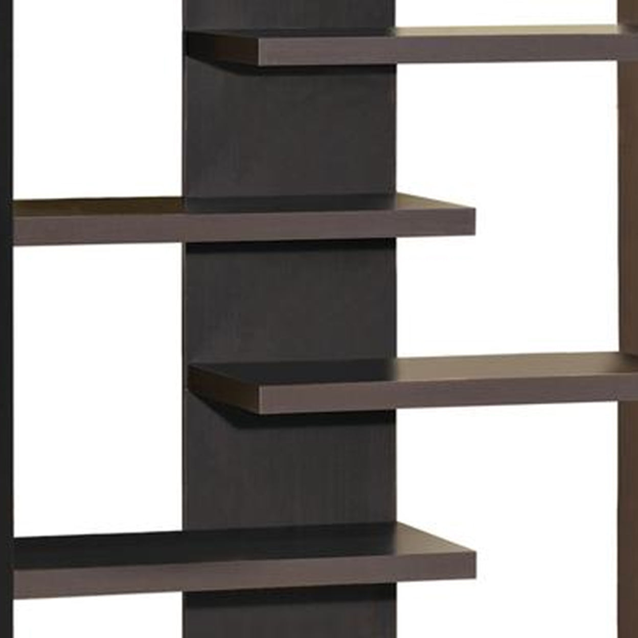 Bookcase with Staggered Floating Shelves Cappuccino