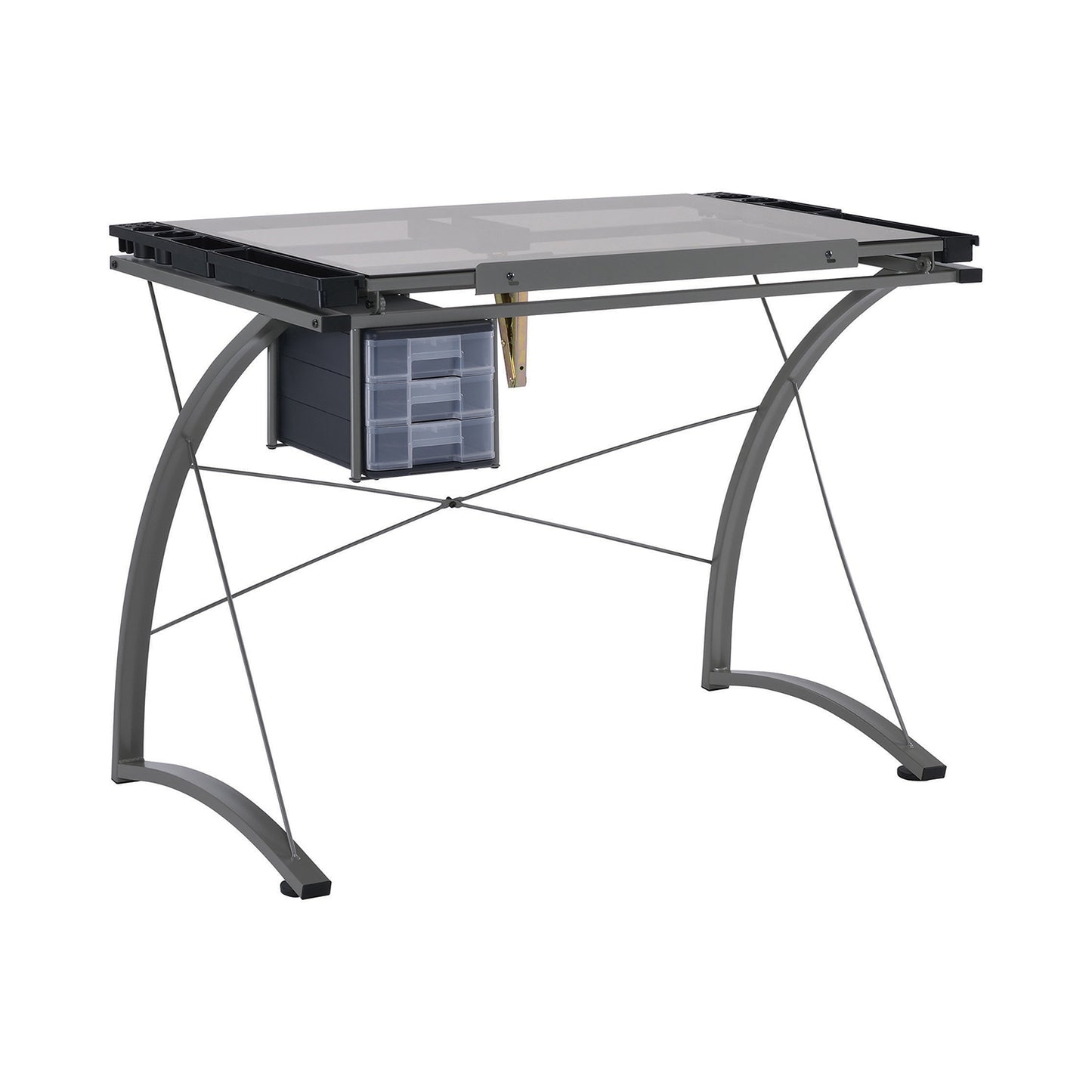 Melo Drafting Desk with 3-drawer Champagne