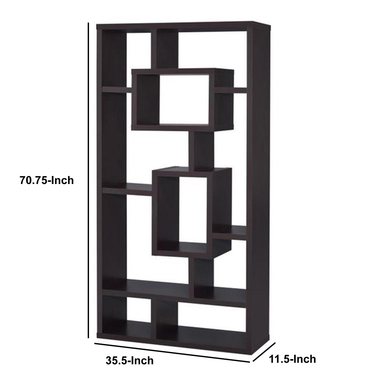 Howie 10-shelf Bookcase Cappuccino