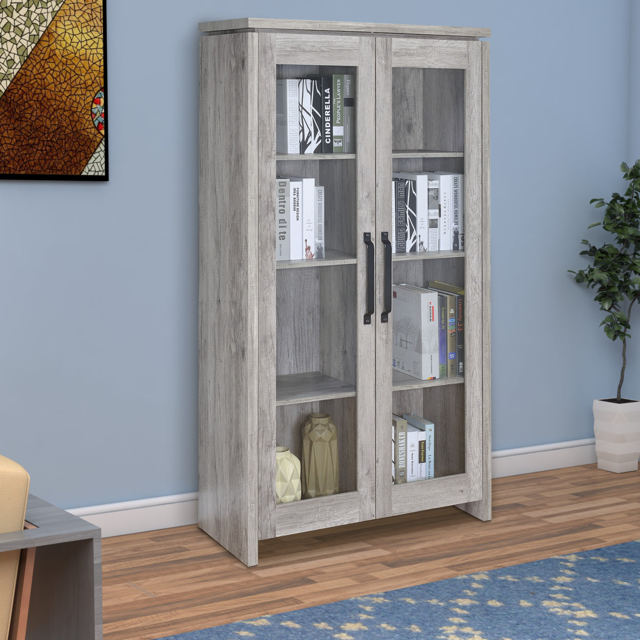 2-door Tall Cabinet Grey Driftwood