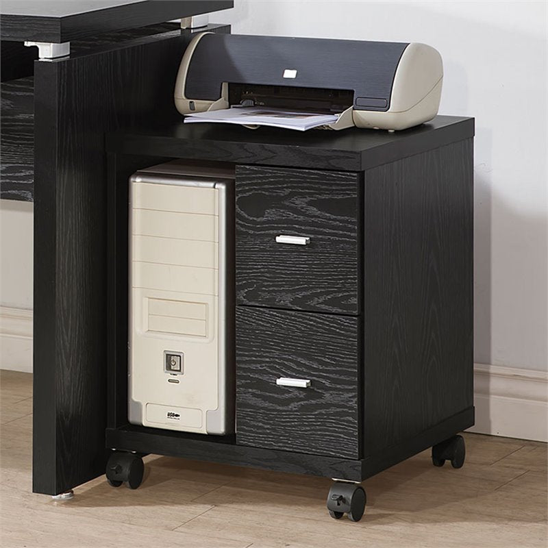 Russell 2-drawer CPU Stand Black Oak