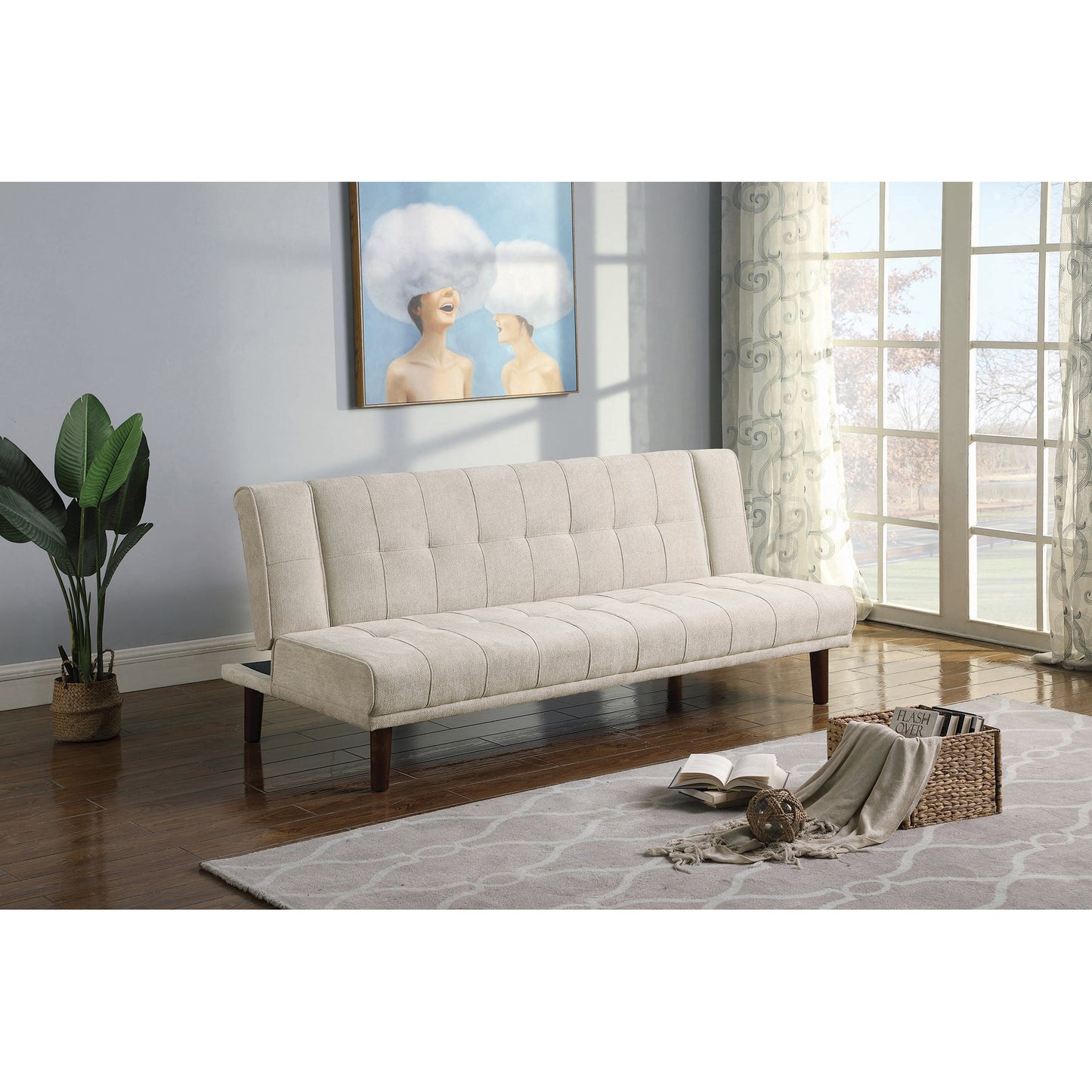 Joan Upholstered Sofa Bed Beige