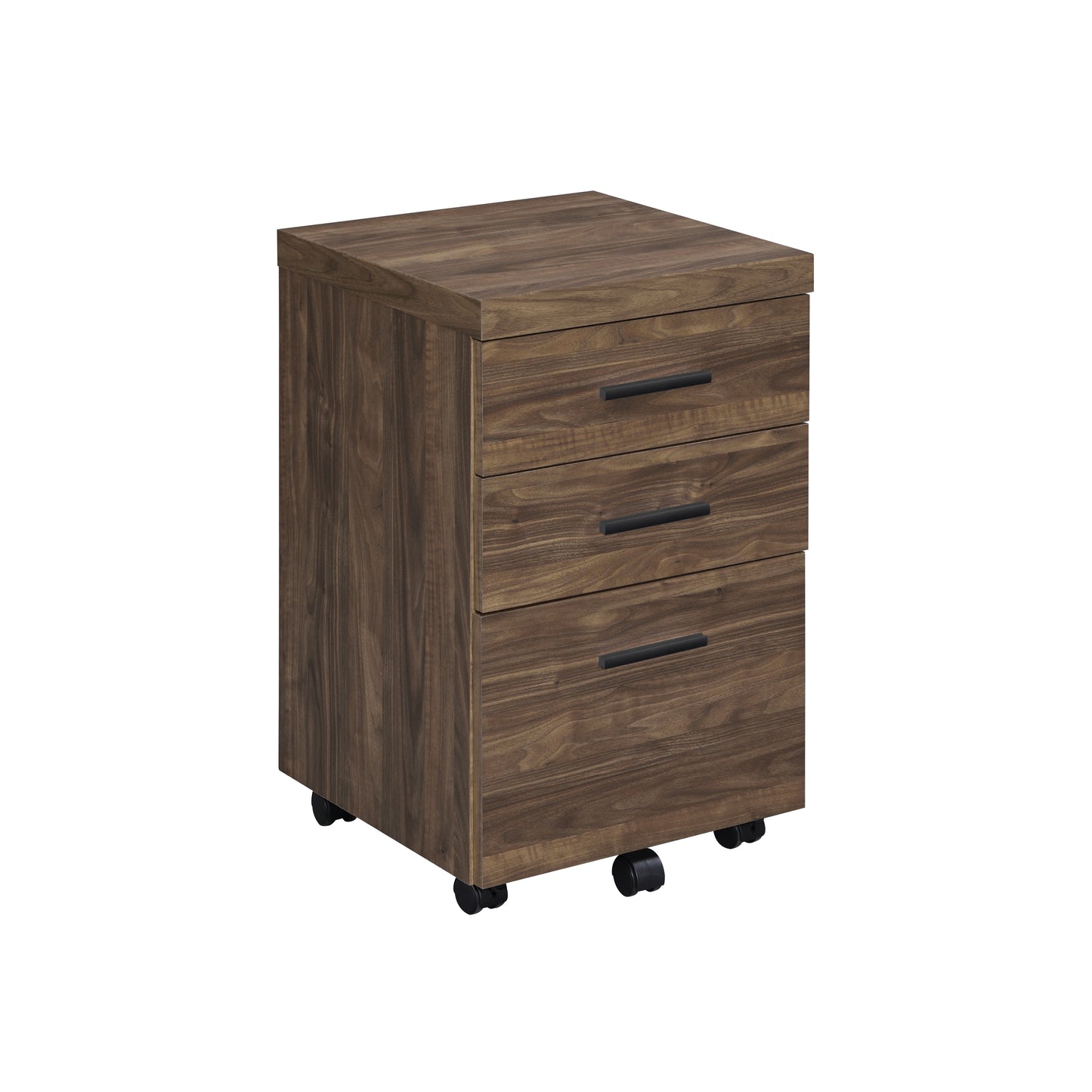 Luetta 3-drawer Mobile Storage Cabinet with Casters Aged Walnut