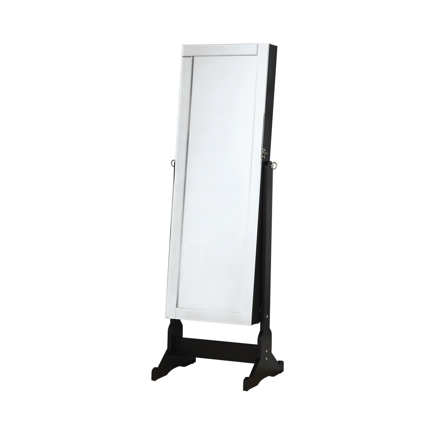 Storage Jewelry Cheval Mirror Black