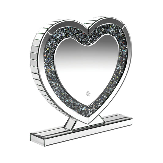 Heart Shape Table Mirror Silver