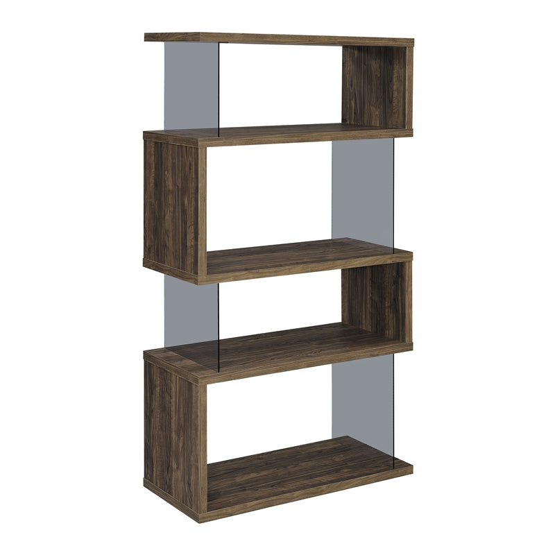 Emelle 4-shelf Bookcase with Glass Panels