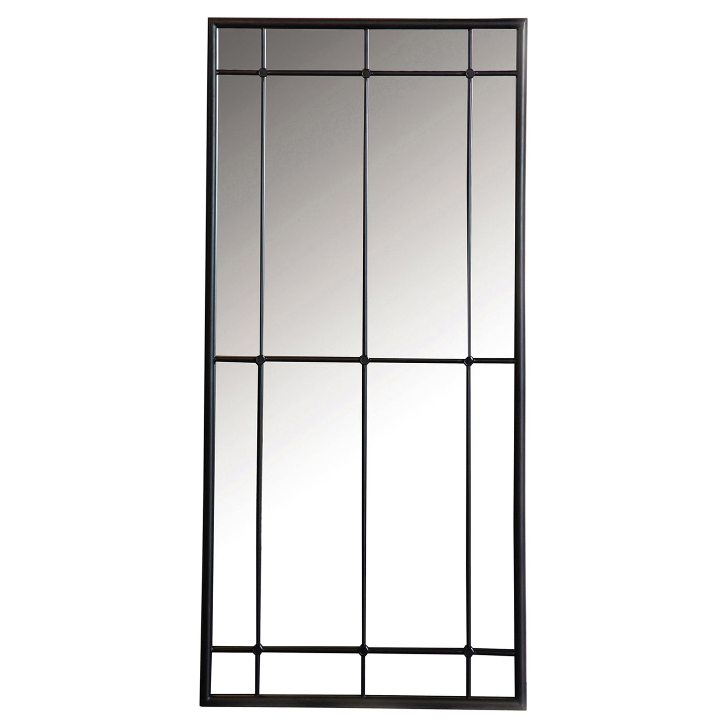 Rectangular Window Pane Wall Mirror Black