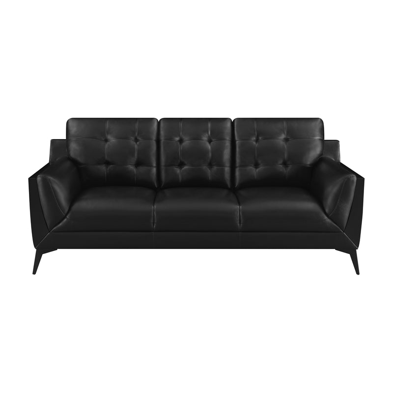 Moira Upholstered Tufted Sofa with Track Arms Black