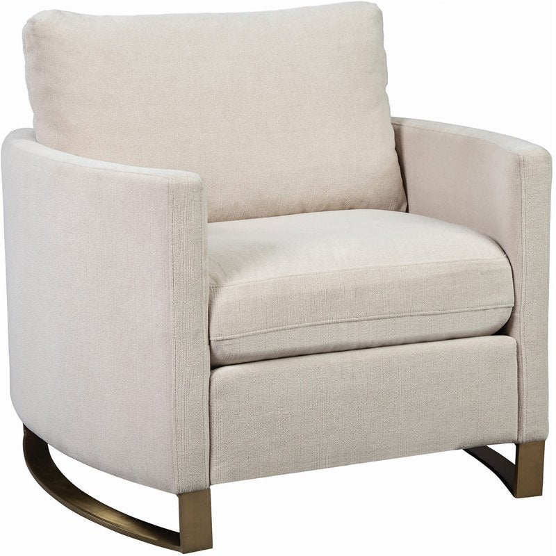 Corliss Upholstered Arched Arms Chair Beige