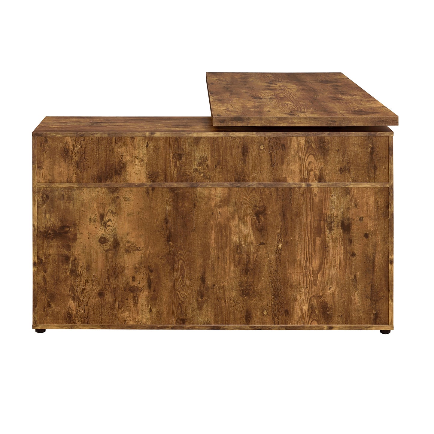 Hertford L-shape Office Desk with Storage Antique Nutmeg