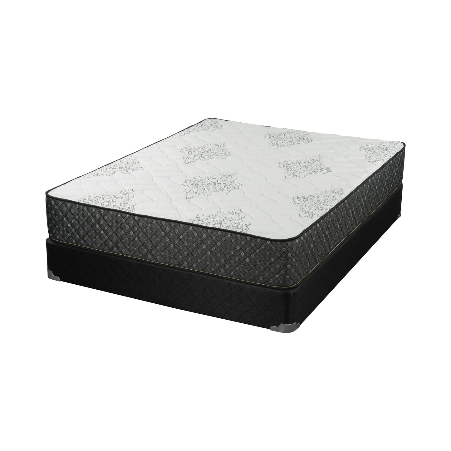 Aspen 12.25" Full Mattress White and Black