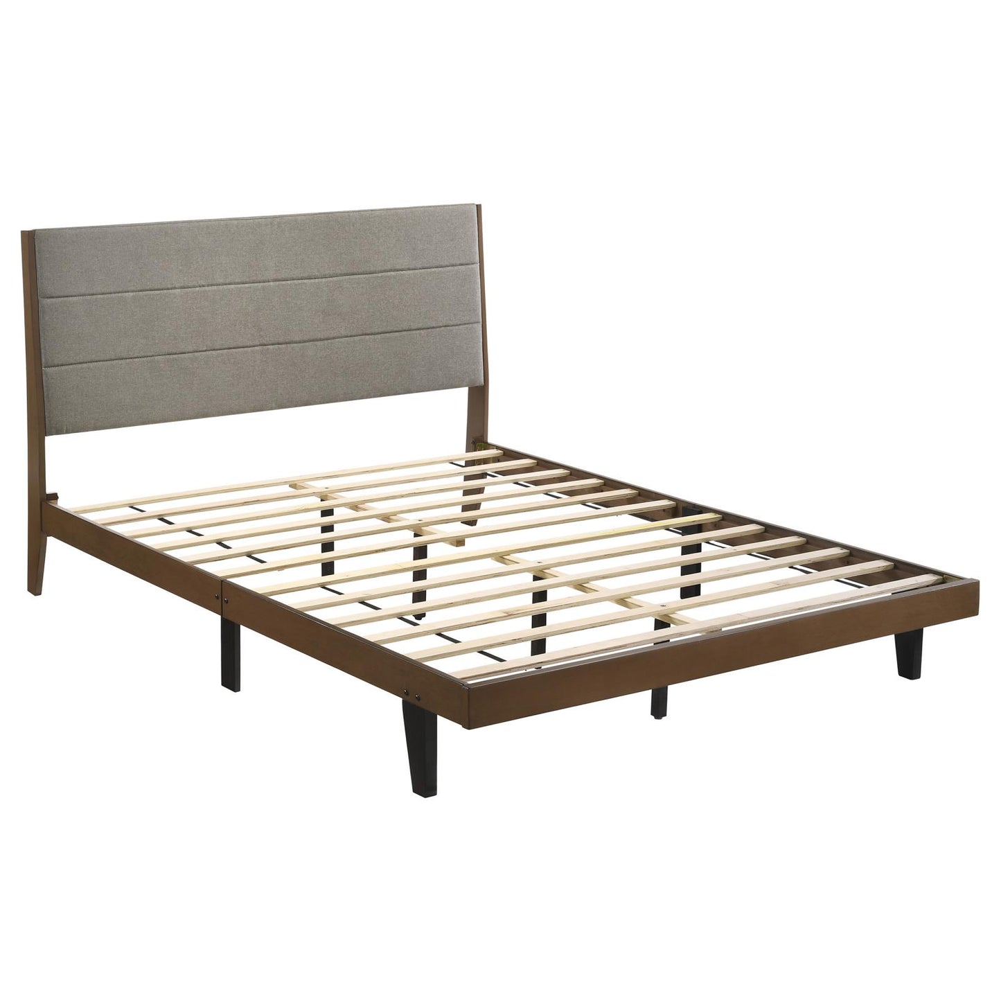 Mays 3-piece Upholstered Queen Bedroom Set Walnut Brown and Grey
