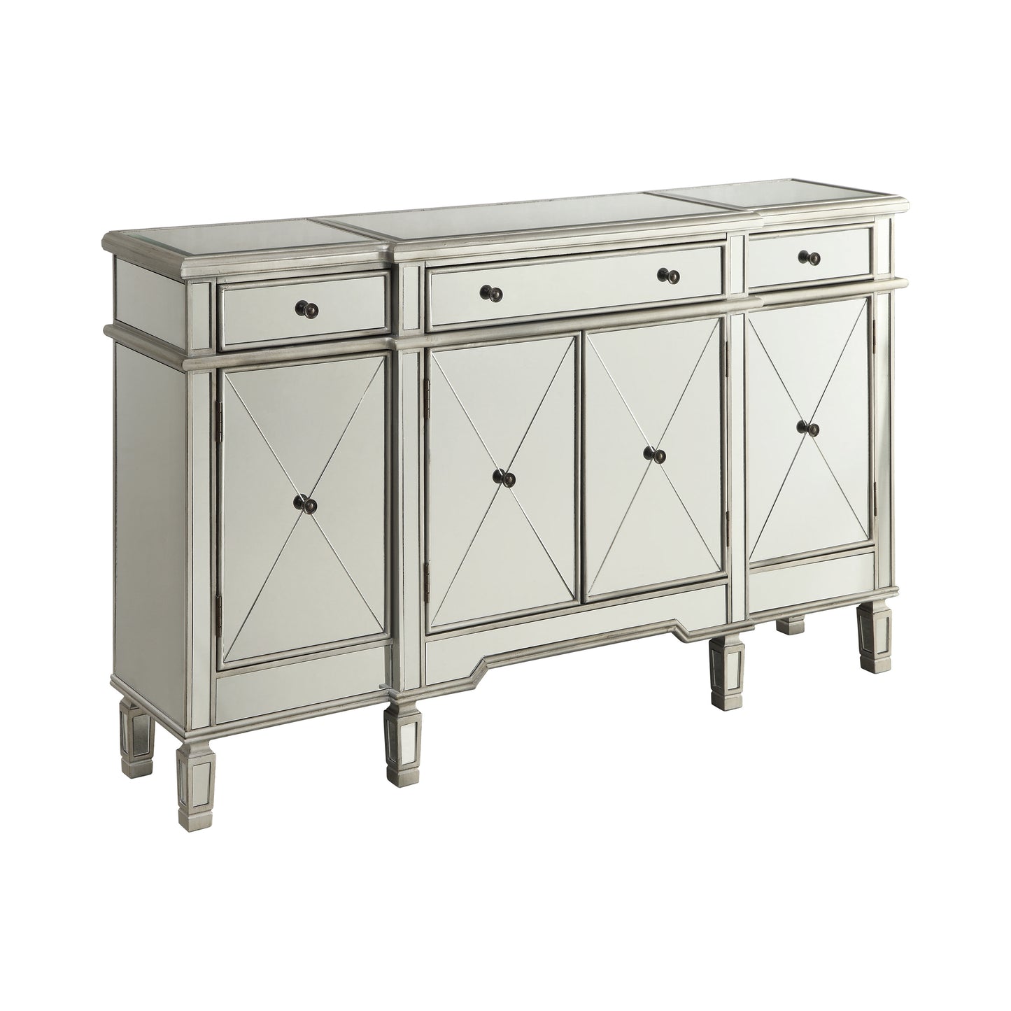 4-door Wine Cabinet Clear Mirror