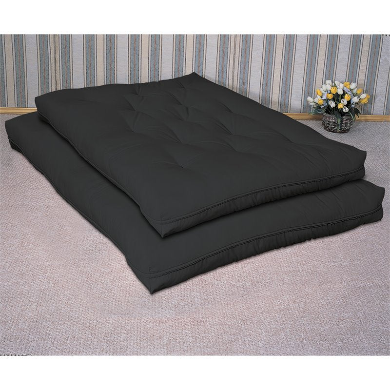 7.5" Deluxe Innerspring Futon Pad Black