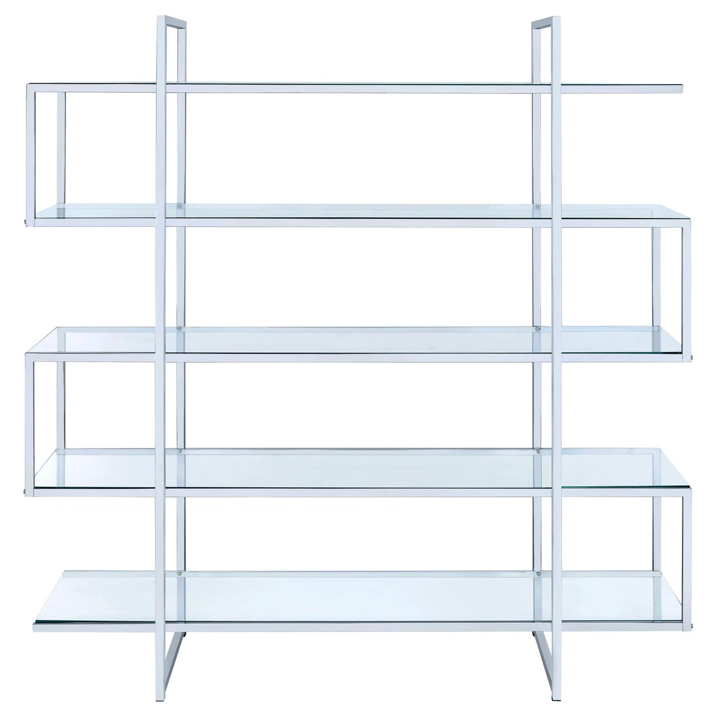 5-shelf Bookcase Chrome and Clear
