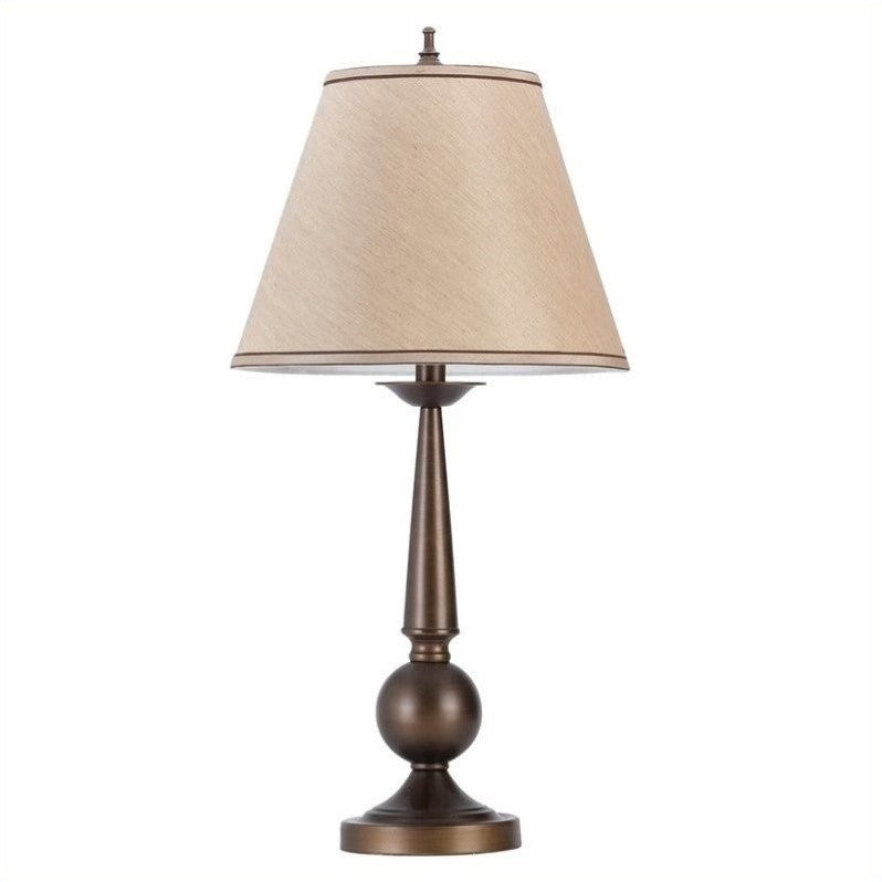 Cone shade Table Lamps Bronze and Beige (Set of 2)