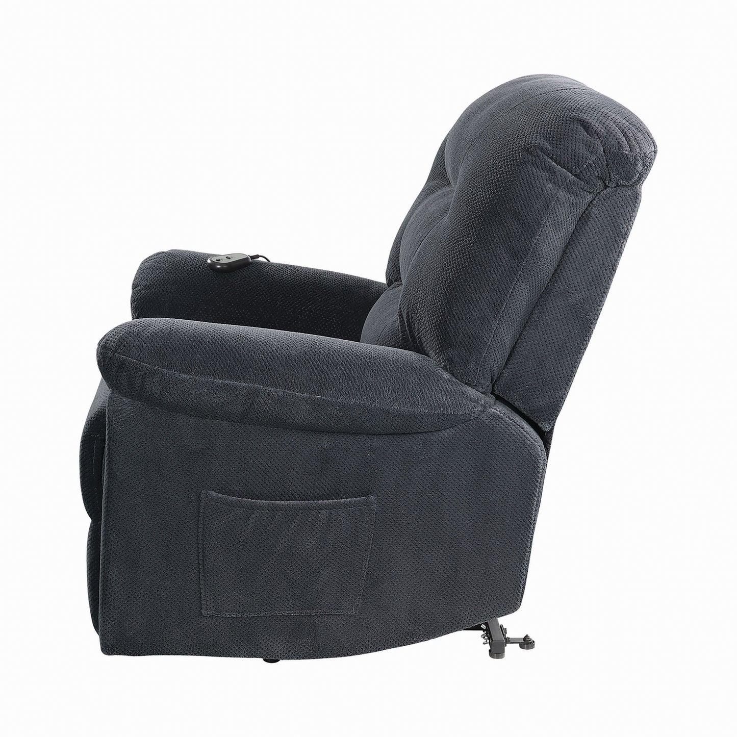 Upholstered Power Lift Recliner Charcoal