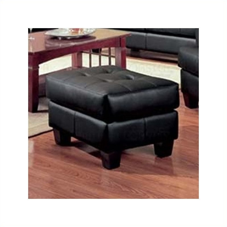 Samuel Tufted Ottoman Black