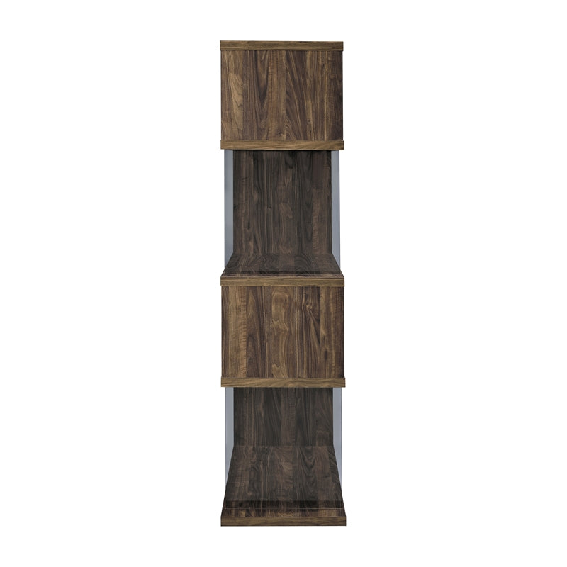 Emelle 4-shelf Bookcase with Glass Panels