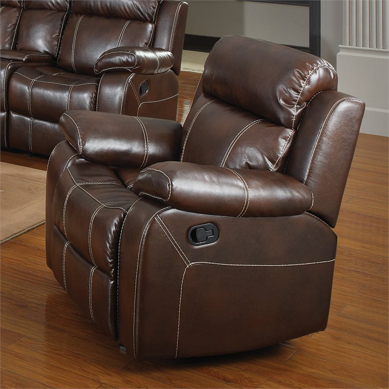 Myleene Pillow Top Arm Glider Recliner Chestnut