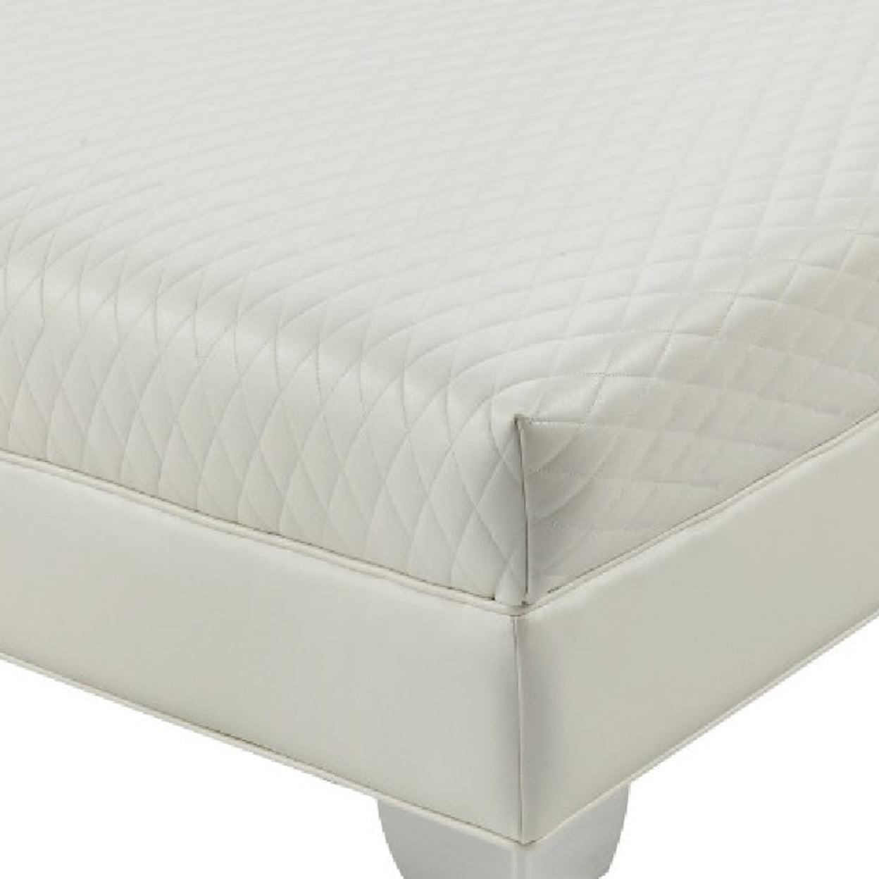 Chaviano Upholstered Ottoman Pearl White