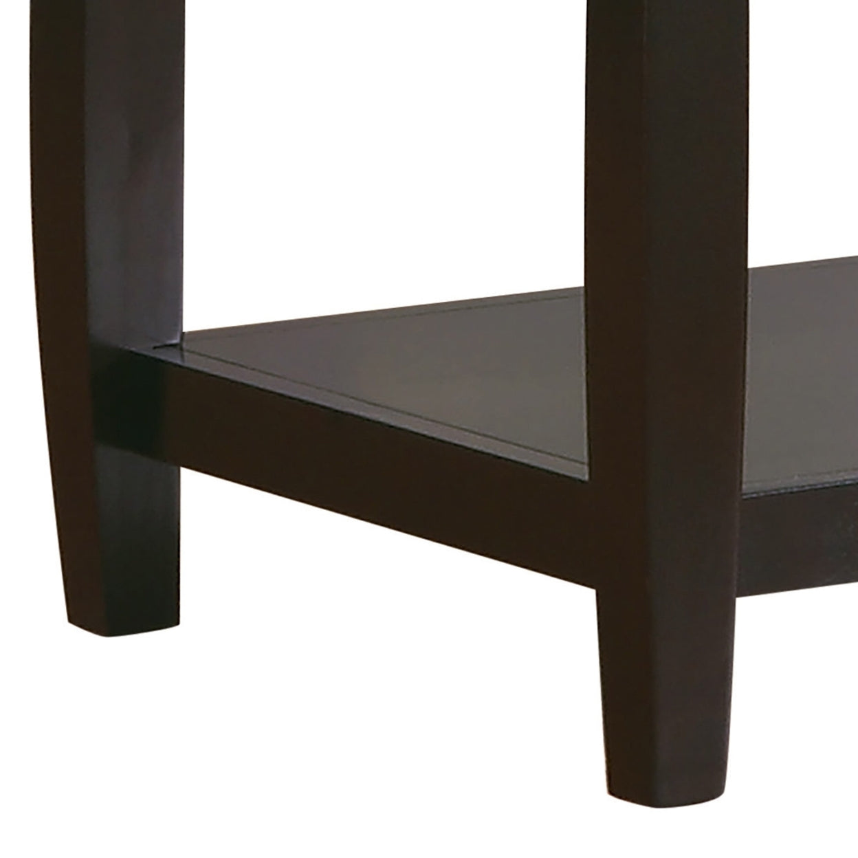 Square End Table with Bottom Shelf Espresso