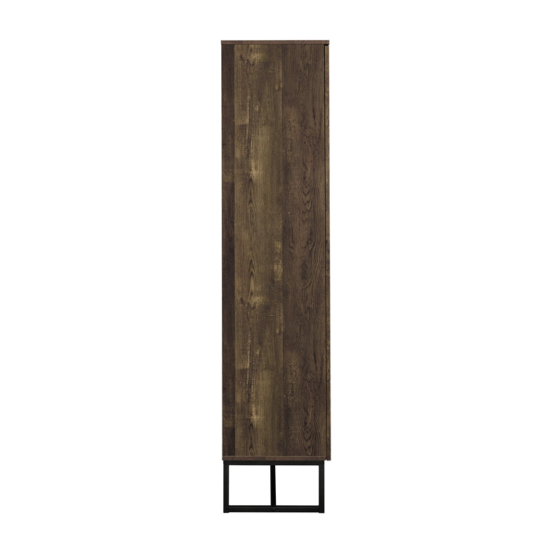 2-door Accent Cabinet Rustic Oak and Gunmetal