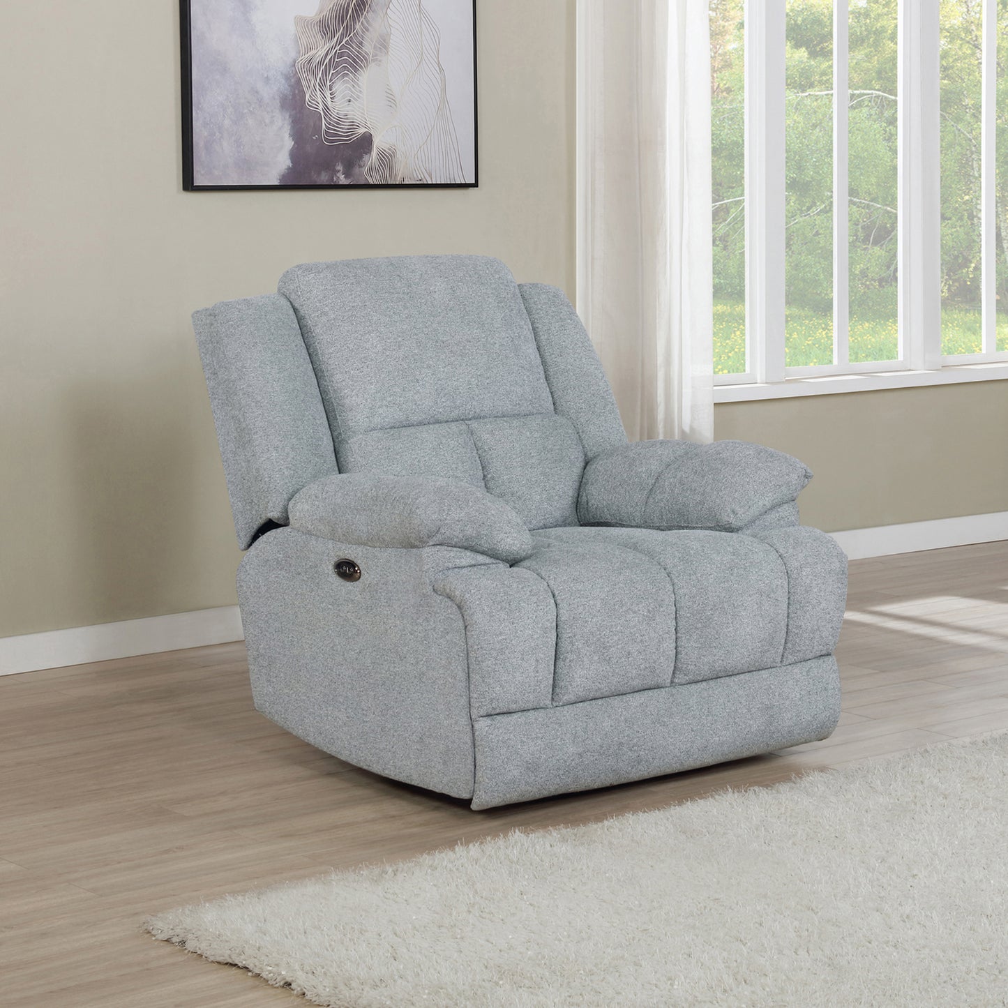 Waterbury Upholstered Power Glider Recliner Grey