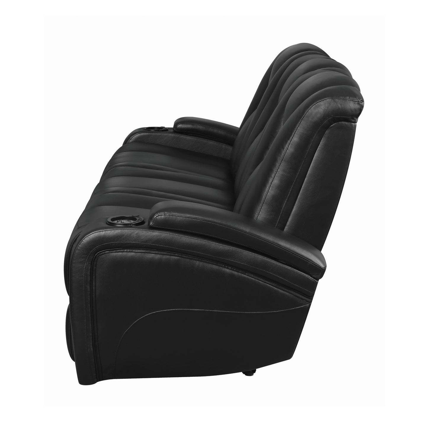 Delange Power^2 Sofa with Headrests Black