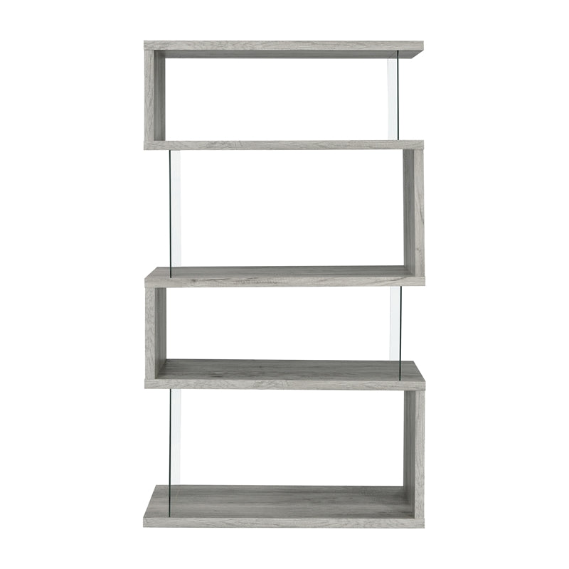Emelle 4-shelf Bookcase with Glass Panels