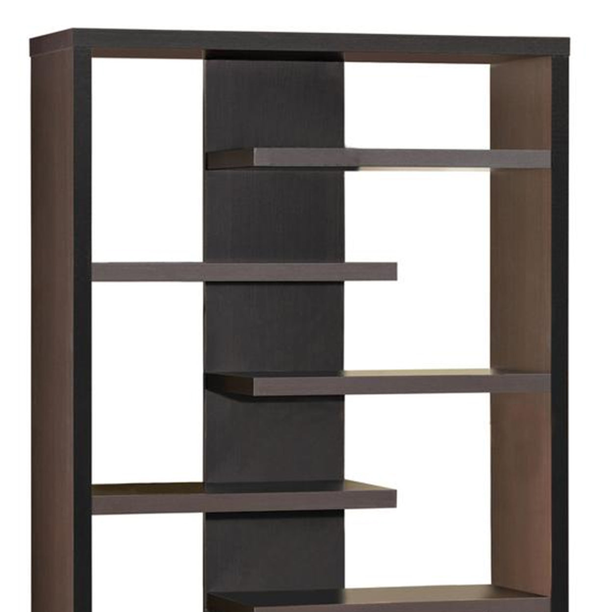Bookcase with Staggered Floating Shelves Cappuccino