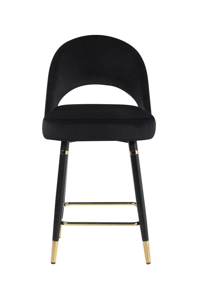 Reyes Arched Back Upholstered Counter Height Stools Black (Set of 2)