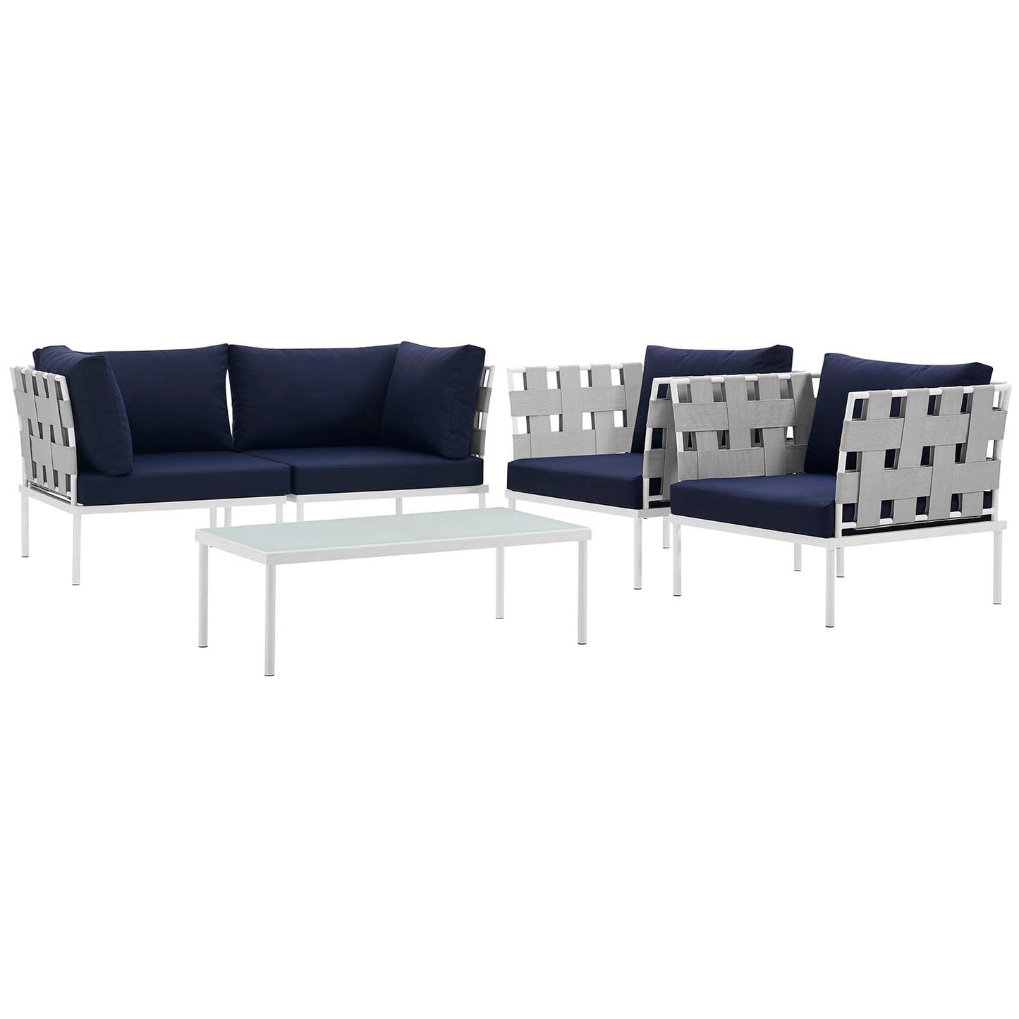 Harmony 5 Piece Outdoor Patio Aluminum Sectional Sofa Set