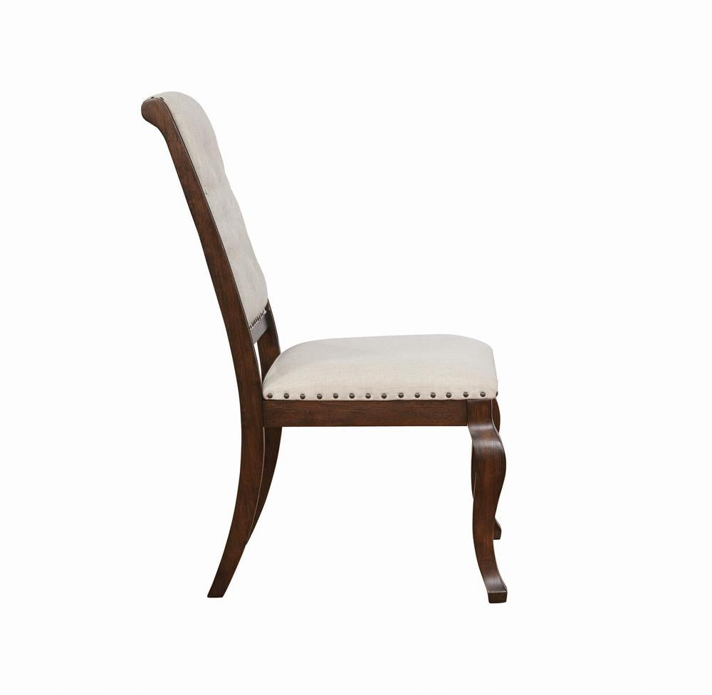 Brockway Cove Tufted Dining Chairs Cream and Antique Java (Set of 2)