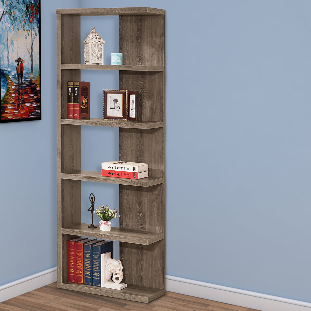 5-tier Bookcase Weathered Grey