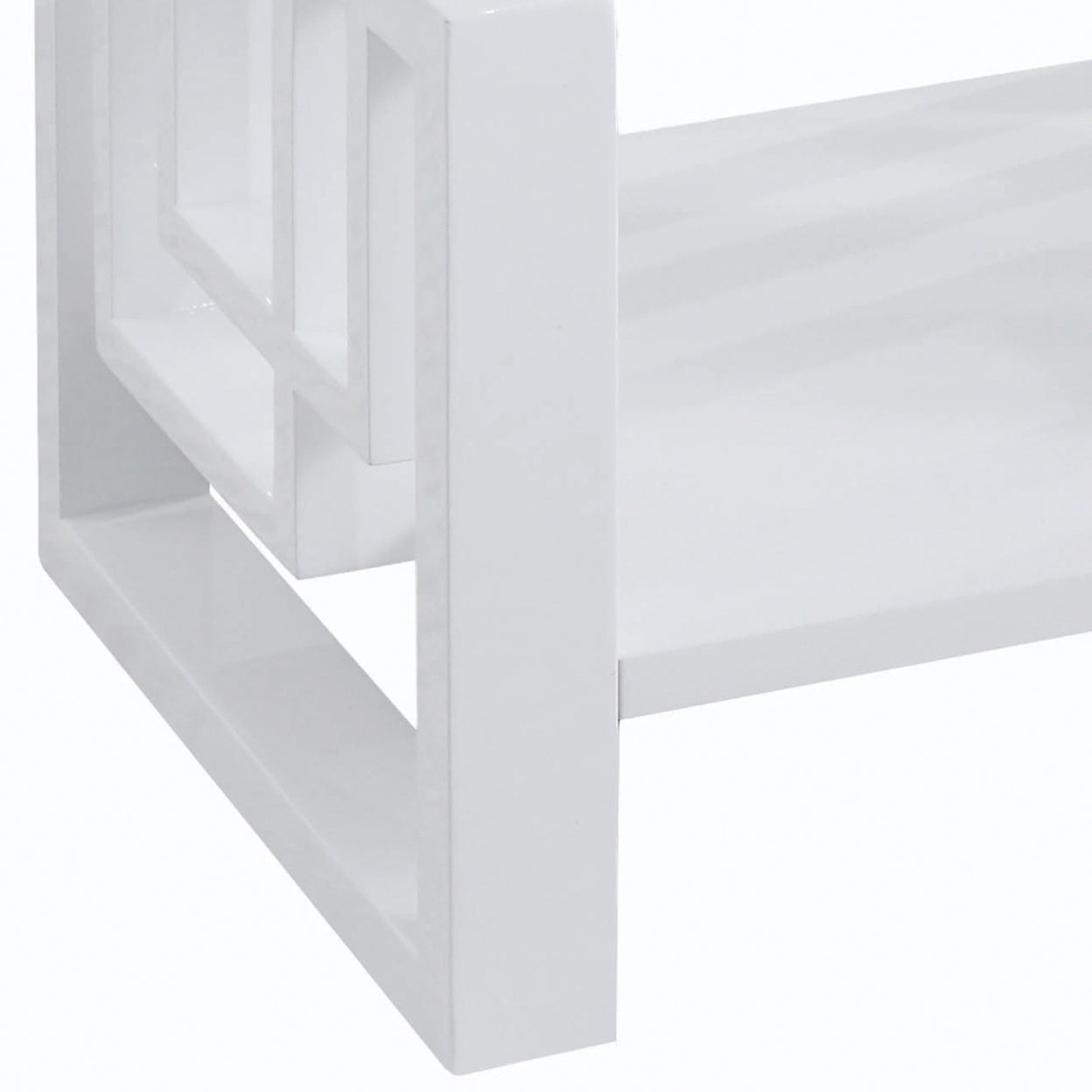 Rectangular End Table High Glossy White
