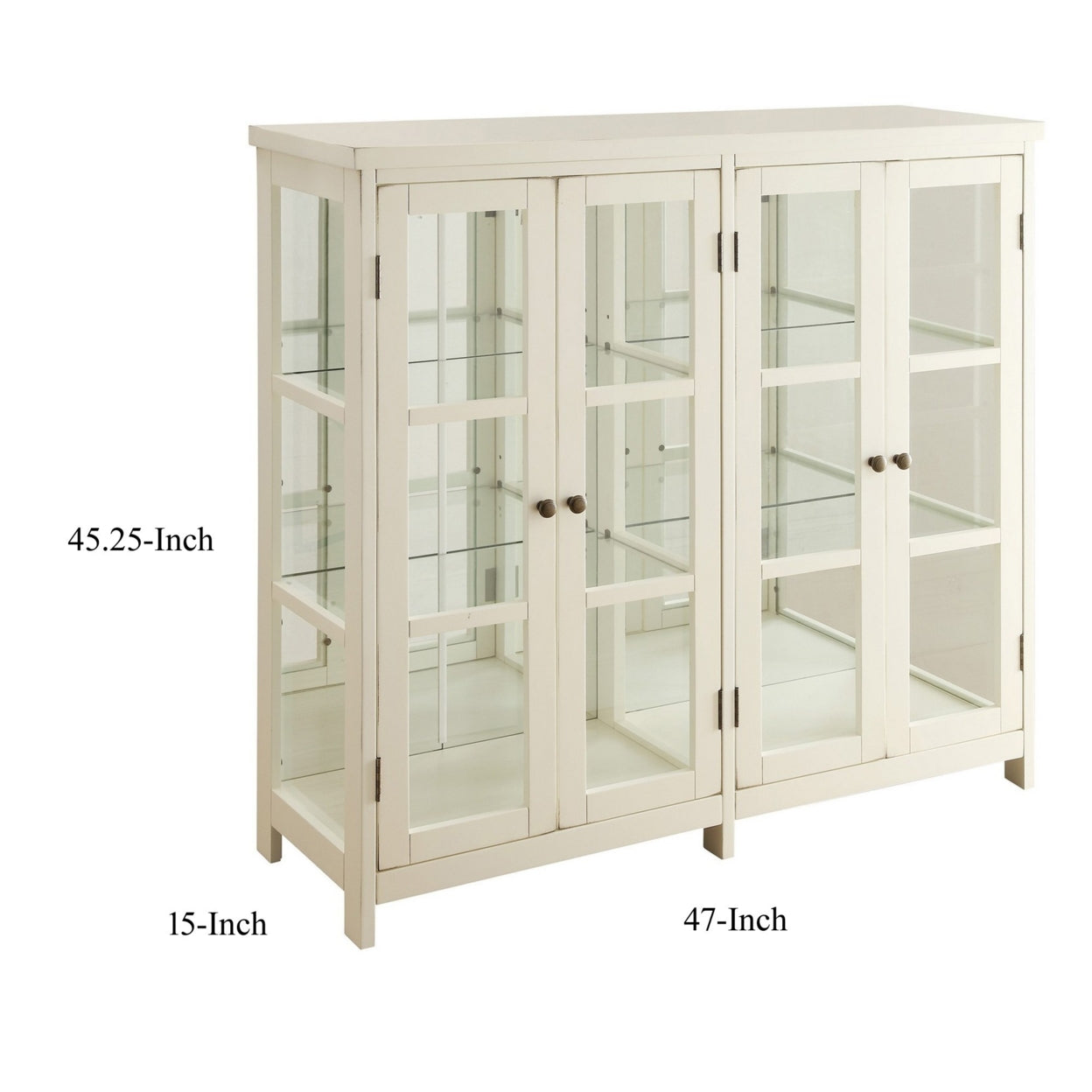 4-door Display Accent Cabinet White