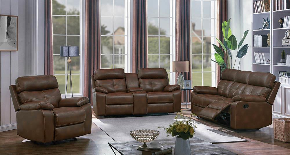 Damiano Upholstered Glider Recliner Tri-tone Brown