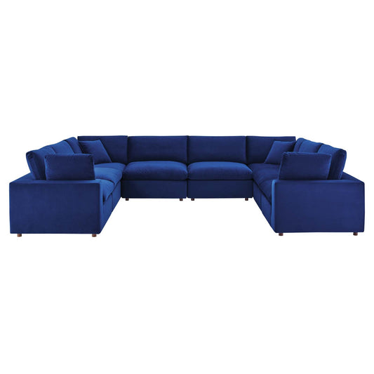 Commix Down Filled Overstuffed Performance Velvet 	8-Piece Sectional Sofa