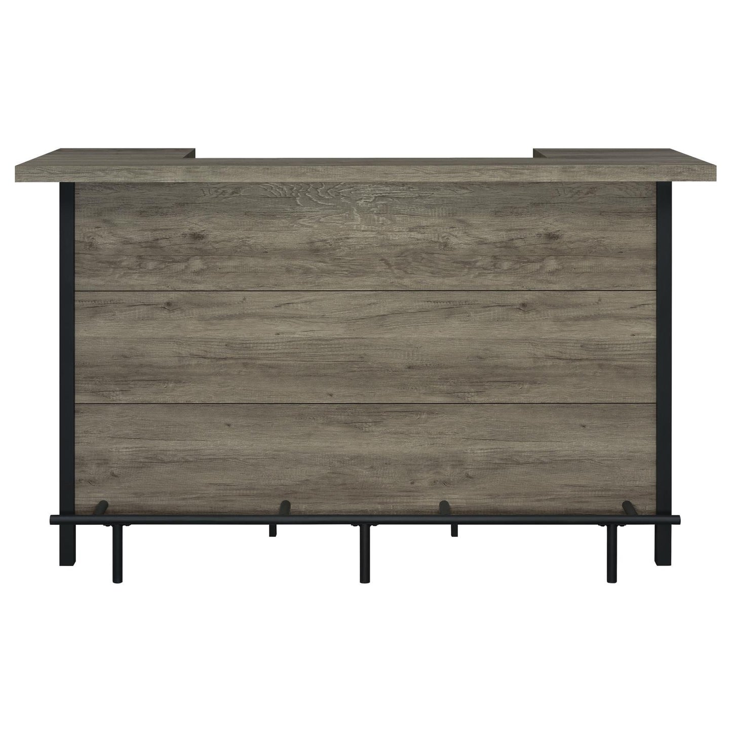 Bellemore Bar Unit with Footrest Grey Driftwood and Black