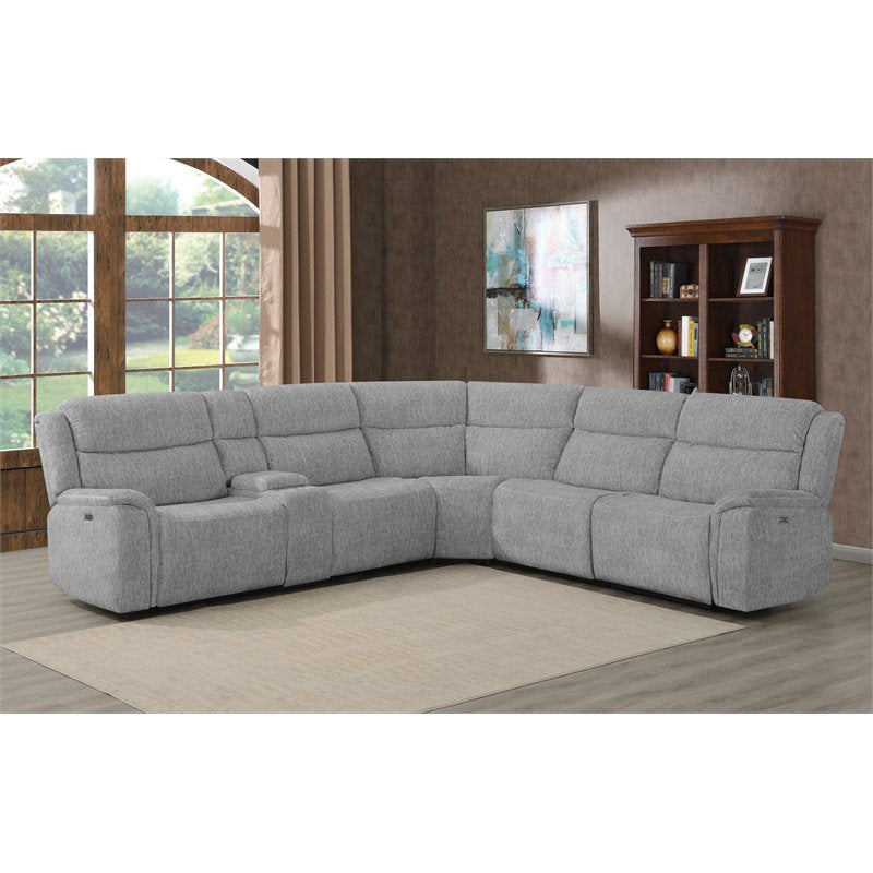 Wagner 6-piece Modular Power^2 Sectional Light Grey