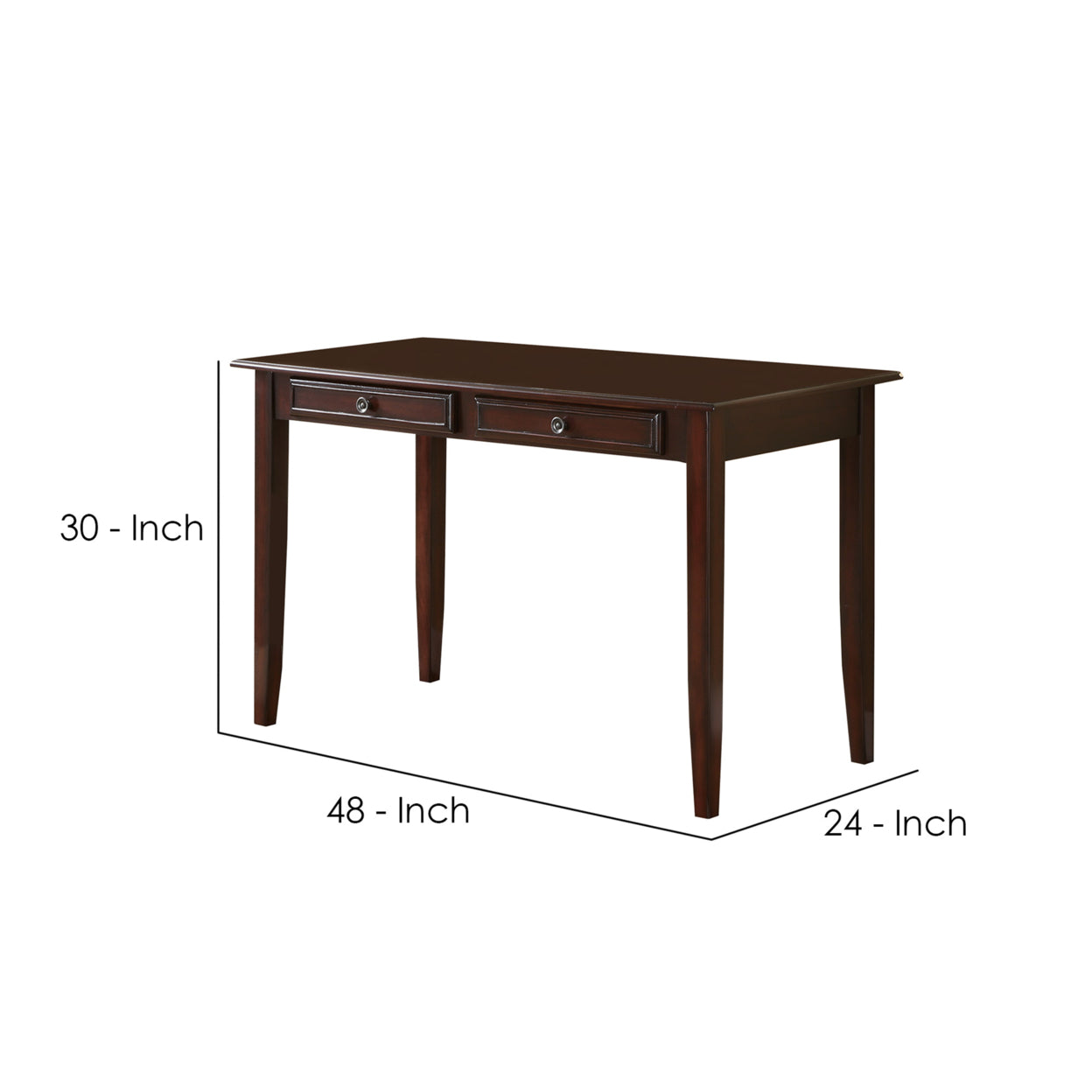 Newton 2-piece Writing Desk Set Dark Amber and Tan