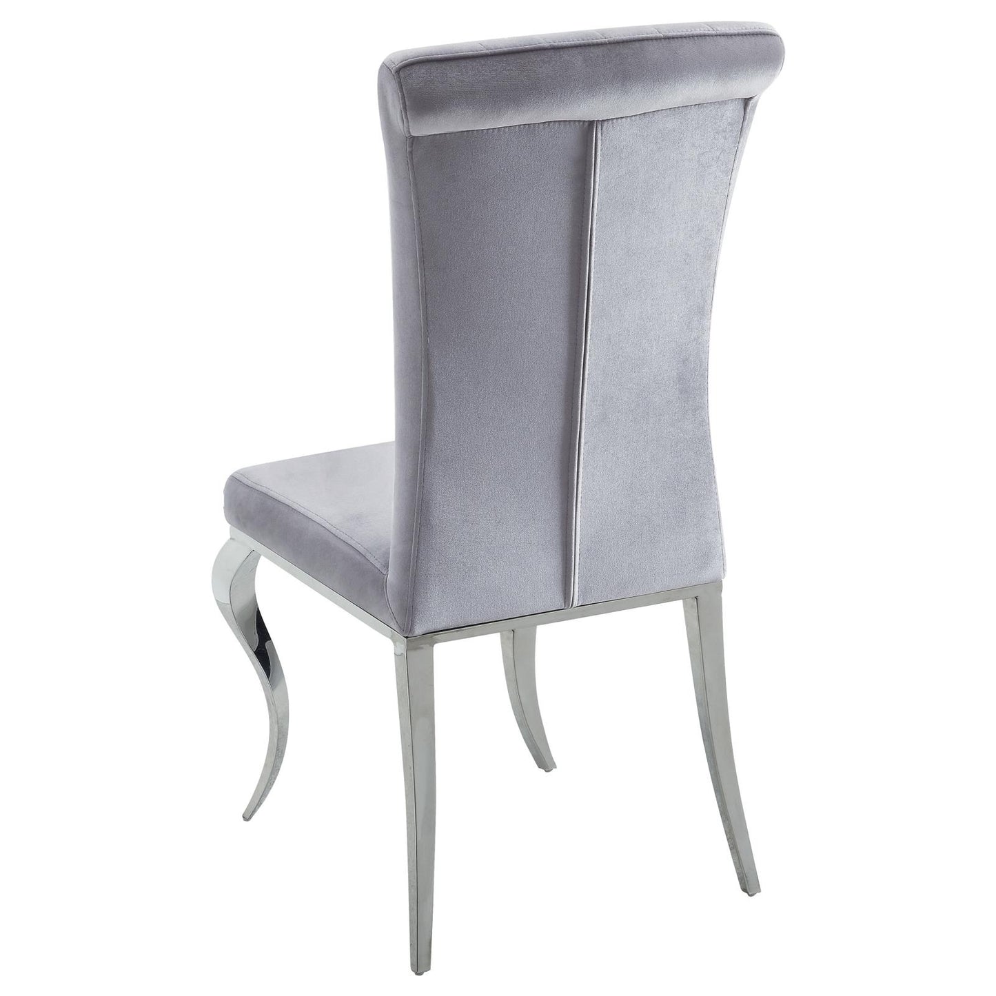 Betty Upholstered Side Chairs Grey and Chrome (Set of 4)