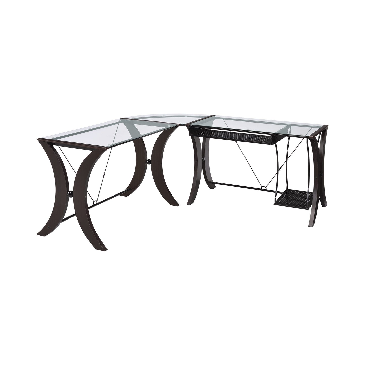 Monterey 3-piece L-shaped Computer Desk Set Cappuccino