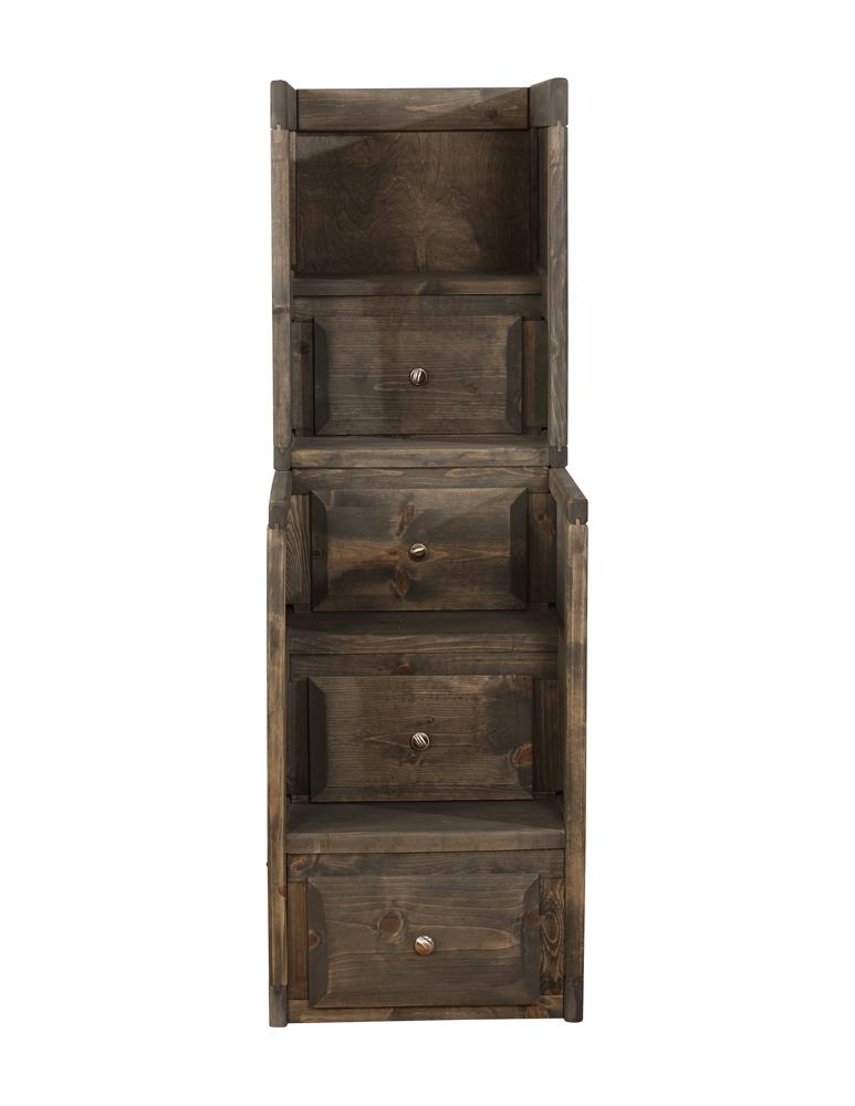 Wrangle Hill 4-drawer Stairway Chest Gun Smoke