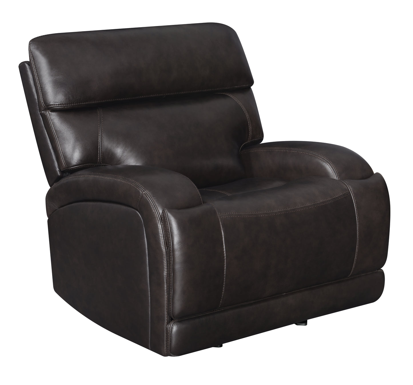 Longport Upholstered Power Glider Recliner Dark Brown