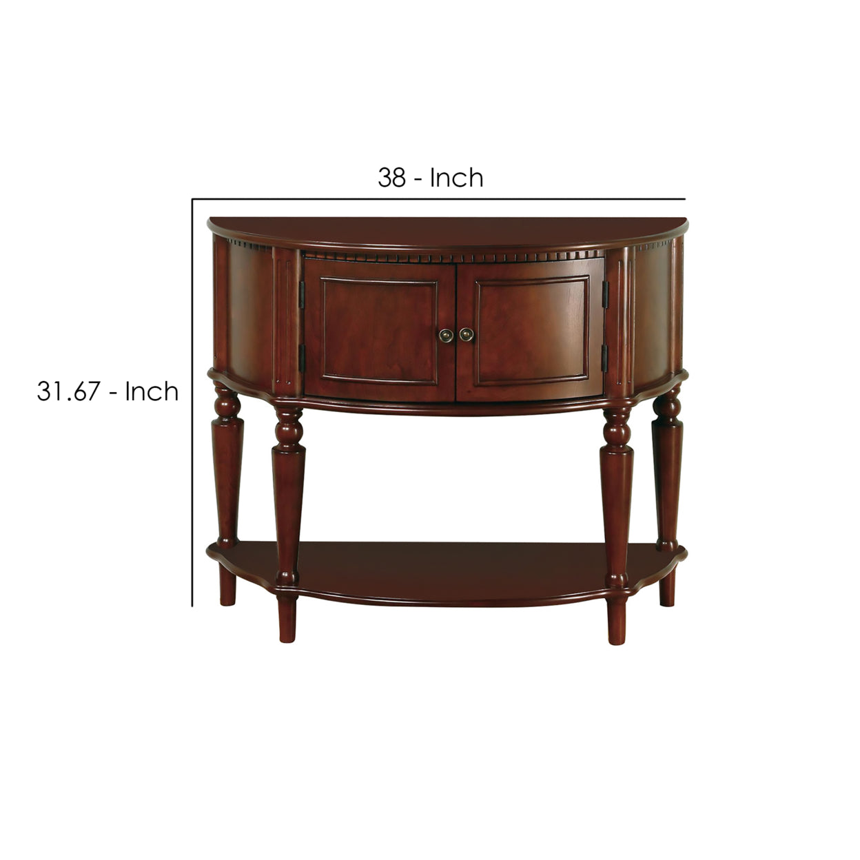 Console Table with Curved Front Brown