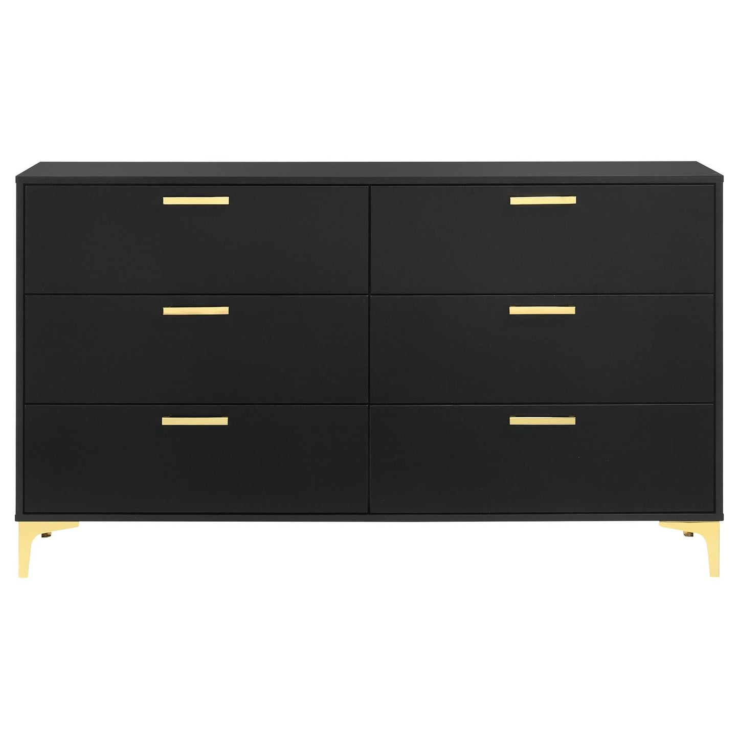 Kendall 6-Drawer Dresser Black and Gold